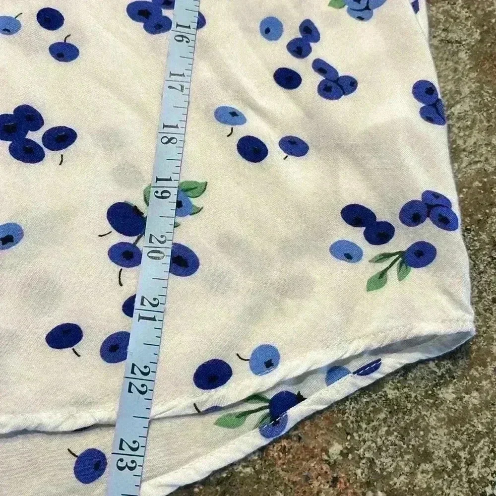 Anthropologie Maeve Novelty Print Blouse Top Fruit Blueberry Sz 4 Small - Picture 8 of 12